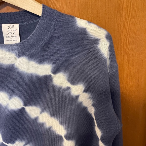 Cinq A Sept Clerisa Tie Dye Wool Cashmere Pullover Sweater - Picture 5 of 9
